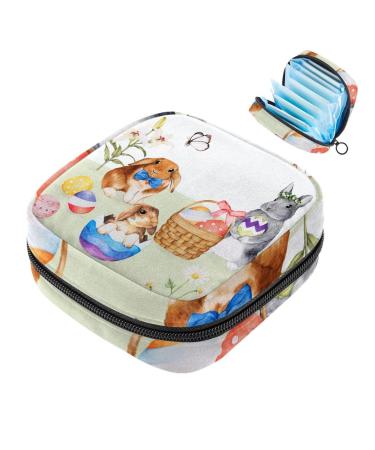 Women's binding bags Bunny Bunny Easter Bunny Women's tampon bag tampon storage bags zip pockets menstrual tied bags multi08