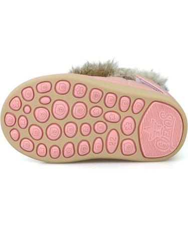 MINBEI Baby Girls Soft Leather Winter Snow Boots Waterproof - Toddler Girls Pink White Rose Gold Brown 11 UK Child S411 - Buy Online on GoSupps.com