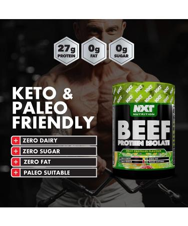NXT Beef Protein Isolate 540g - Natural Amino Acids - Paleo Keto Friendly - Dairy & Gluten Free | Fruit Pastilles Flavor - Buy Online on GoSupps.com
