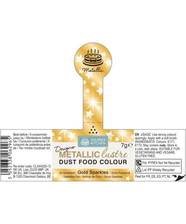 Squires Kitchen Gold Sparkle Metallic Lustre Dust 7g - Designer Quality - Buy Online on GoSupps.com