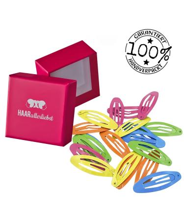 Buy HAARallerliebst Colorful Oval Hair Clips for Girls (20 Pieces | 4.8 cm) - Includes Pink Storage Box | International Shipping Available - Buy Online on GoSupps.com
