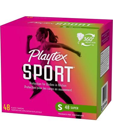 Playtex Sport Tampons Super Absorbency 48 Count - White, Unscented | Buy Now - Buy Online on GoSupps.com