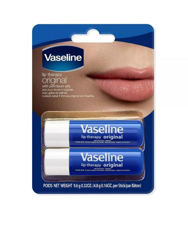 Vaseline Lip Therapy Stick Original 9.6g Twin Pack - Moisturizing Lip Balm - Buy Online on GoSupps.com
