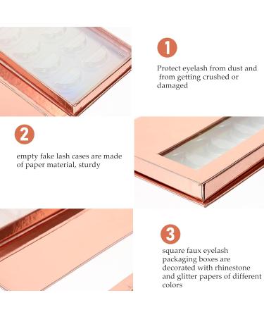 Buy Minkissy 3pcs Eyelash Storage Box - Empty Rose Gold Portable Organizer for False Lashes - Stylish & Functional Case for Women & Girls - Buy Online on GoSupps.com