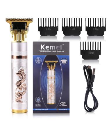 KEMEI Professional Hair Clippers for Men Pro Li Outliner Grooming Beard Trimmer Shavers Close Cutting Salon Cordless Rechargeable Quiet Golden Dragon