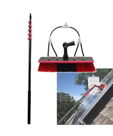 3.6-10.8m Window Cleaning Pole Water Fed Telescopic Brush Extendable Cleaner Roof Cleaning Tools for Photovoltaic Panel Cleaning 6m(20FT)