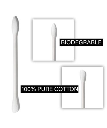 180 Count Pointed Q Tips Qtip Bleeker and R Individually Wrapped Cotton Swabs - Chlorine & Oil Free - Recyclable & Biodegradable - Travel Makeup - Buy Online on GoSupps.com