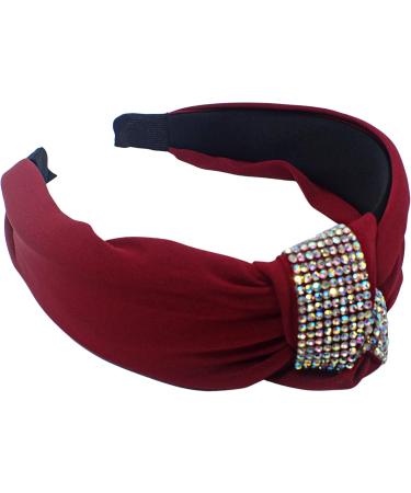 Topkids Accessories Diamante Knot Alice Bands Adult Women Hair Accessories for Women Hair Bands for Women Thick Headband Womens Headbands Head Bands Adult Women Wide Headbands (Red) - Buy Online on GoSupps.com