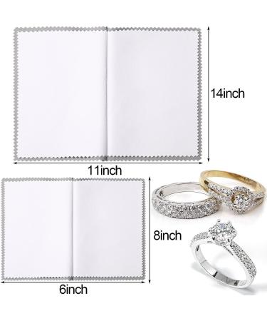 8-Piece Large Jewelry Polishing Cloth Set for Gold, Silver, Platinum - 11 x 14 Inch and 6 x 8 Inch - Grey/White - Buy Online on GoSupps.com