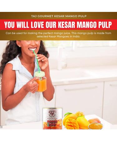 TAJ Kesar Mango Pulp 30oz - Sweetened Mango Puree for Delicious Recipes - Buy Online on GoSupps.com
