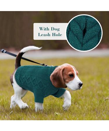 Shop Hjumarayan Peacock Green Dog Sweater - Elegant & Warm Sweater for Medium-Sized Dogs | Perfect Fit for French Bulldogs | Leash Hole | XXL Size - Buy Online on GoSupps.com