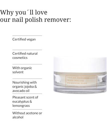 Kia-Charlotta I Natural vegan nail polish remover I 40 pads I Without acetone or alcohol I With ecological solvent I Removes all nail polishes I Made in Germany - Buy Online on GoSupps.com