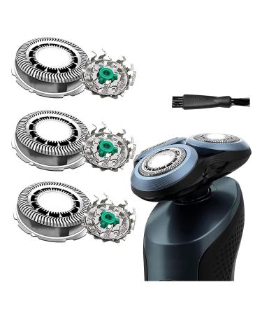 SH60/72 Replacement Heads Compatible with Philips Series 6000 Shaver for S6810 S6820 S6850 S6880/81 Upgraded Sh60 Replacement Heads Shaving Blades Fit for Series 6000 Electric Razor Shavers
