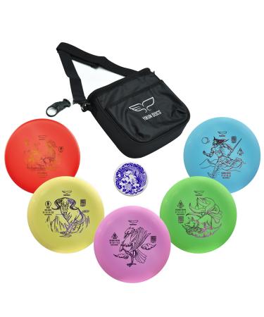 Yikun Disc Golf Starter Set PDGA Approved Beginners Discs Golf Set 7 in 1,Includes Driver,Mid-Range,Putter,Mini Marker and Bag|165-170g | Perfect for Outdoor Games and CompetitionDisc Shade May Vary Mixed Colours