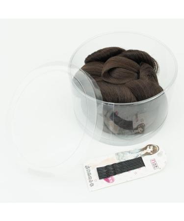 Imissu Braided Chaotic Curly Chignon Hair Tie - Donut Hair Tube Wig for Dancers & Parties (Chocolate Brown) - Buy Online on GoSupps.com