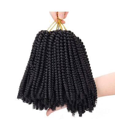 6 Packs Spring Twist Braiding Hair 8 Inch 1B - Synthetic Fiber Fluffy Crochet Braids for Black Women - Buy Online on GoSupps.com