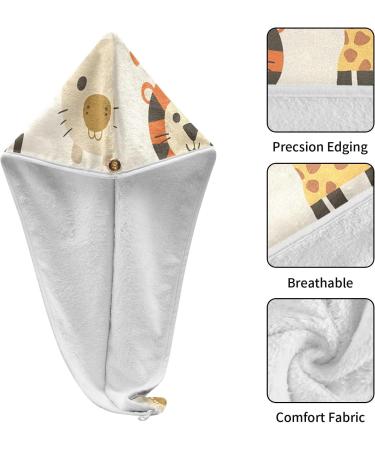 Buy Cute Animal Hair Towels 2 Pack - Super Absorbent Quick Dry Turbans for Women & Girls - Buy Online on GoSupps.com