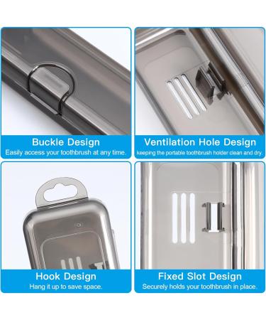 Toothbrush Travel Case Set - 4 Transparent Holders for Travel Camping & Home | Portable Plastic Covers - 7.87x1.85x1.18 inches - Buy Online on GoSupps.com