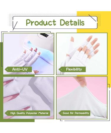 RIVIEVAL UV Gloves for Gel Nails UV Gloves Gel Manicure Gloves UV Protection Gloves Anti UV Gloves Nail Art Skin Care UV Shield Gloves Half Finger Gloves for Nail Polish Nail Art Dryer(White) - Buy Online on GoSupps.com
