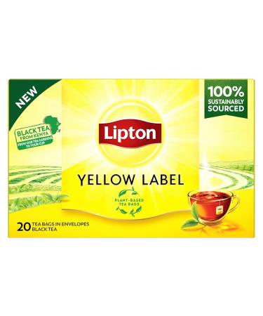 Buy Lipton Yellow Label Black Tea - 20 Hand-Picked Tea Bags | Rainforest Alliance Certified - Buy Online on GoSupps.com
