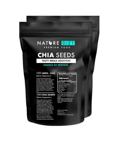 Nature Diet - Chia Seeds 2x 1000 g | Salvia Hispanica | High in Omega-3 | Source of Fiber