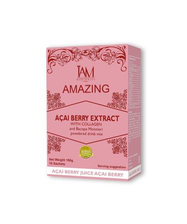 Amazing Acai Berry Extract Drink Mix with Collagen and Bacopa Monnier - 150g (10 sachet)