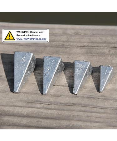 Pyramid Sinkers Fishing Weights Kit - Ocean Saltwater Surf Fishing Tackle Set - 1oz to 8oz Bullet Sinkers - 10pcs - Buy Online on GoSupps.com