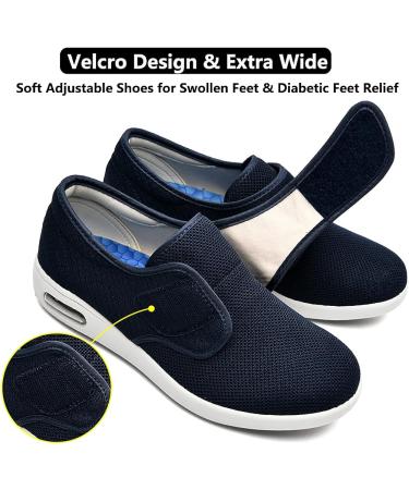 Women's Diabetic Shoes Extra Wide Width - Breathable Mesh Outdoor Walking Sneakers for Swollen Feet, Arthritis & Edema - Size 8 Wide Black - Buy Online on GoSupps.com