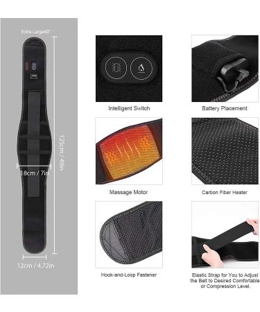 Cordless Heating Pad for Back Pain Relief - 45in Wireless Heat Belt with Massage for Lumbar Spine, Stomach & Arthritis - Buy Online on GoSupps.com