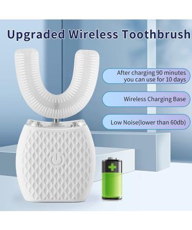 ksoia Ultrasonic Electric Toothbrush | 360 Oral Cleaning | Wireless Charging & LED Light | IPX7 Waterproof | U-Shaped Brush Head | White - Buy Online on GoSupps.com