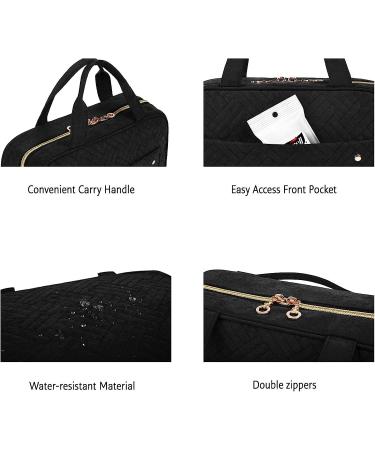 BAGSMART Large Black Travel Toiletry Bag with Hanging Hook - Water-resistant Organizer for Makeup, Cosmetics, Accessories, Shampoo, Toiletries - Buy Online on GoSupps.com