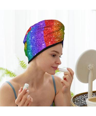 Glitter Rainbow Hair Towel Wrap - Quick Drying Turban for Effortless Hair Care | International Shipping - Buy Online on GoSupps.com