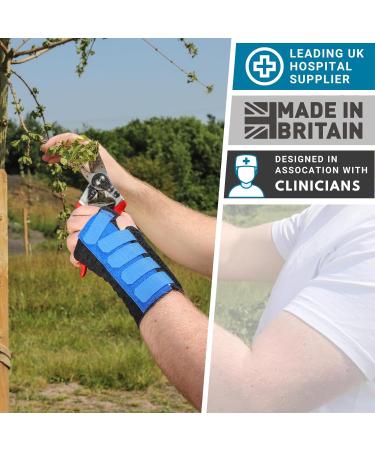 Solace Bracing Cool-Flow Wrist Support - British Made NHS Brace w/Metal Splint - Blue, L, Left Large Hand -for Carpal Tunnel Arthritis Tendonitis RSI Fractures - Buy Online on GoSupps.com