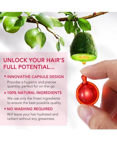 40 Pcs Hair Treatment Serum Capsules - Nourishing Hair Vitamins & Oils for Damaged Frizzy & Dry Hair Repair - Jojoba Macadamia Avocado - No Rinse Formula - Buy Online on GoSupps.com