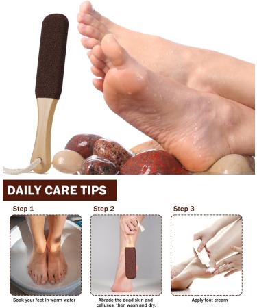 Foot Scrubber for Dead Skin with Bamboo Handle Brown - Buy Online on GoSupps.com