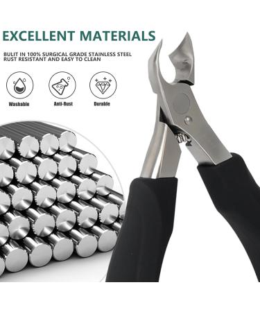Nail Clippers for Thick Nails - Professional Stainless Steel Toenail Clippers with Wide Jaw Opening Heavy Duty Fingernail Clippers for Men and Women Ultra Sharp Nail Cutter with Ergonomic Handle - Buy Online on GoSupps.com