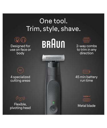 Braun Series XT5 5300 Hybrid Electric Trimmer | Waterproof Beard & Body Groomer with SkinSecure Two-Way Comb & Flex Head | Fast Shipping Worldwide - Buy Online on GoSupps.com
