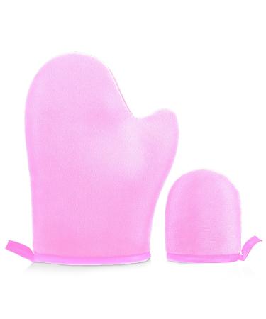 Sibba Tanning Mitt 2 PCS Self Tan Remover Glove Double Sided with Thumb Sands Foam Applicator Dark Gradual Lotion Gel Brush Kit Sunless Back Legs Face Body Liquid Sunscreens Tanner Faster Skin Drying