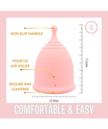 Adorable Pink Menstrual Starter Kit | Comfortable Reusable Menstrual Cup with Travel Storage Bag (S Pink) - Shop Now - Buy Online on GoSupps.com