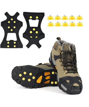 EONPOW Ice Grips - Snow Cleats with 10 Steel Studs for Slip-On Traction | Size M (Women 7-10/Men 5-8) - 1 Pair - Buy Online on GoSupps.com