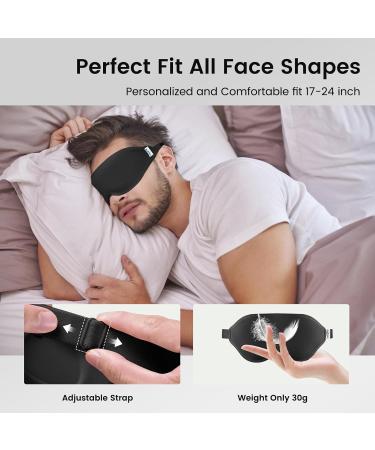 Audree 3D Contoured Eye Mask for Sleeping | 100% Light Blocking Sleep Mask for Men & Women | Zero Eye Pressure Soft Sleep Blindfold - Black - Buy Online on GoSupps.com