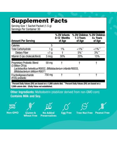 Biostime Infant Baby Probiotic & Prebiotic with Vitamin D - 30 Single Packets for Kids Immune Support, Digestion & Gas Relief - Buy Online on GoSupps.com