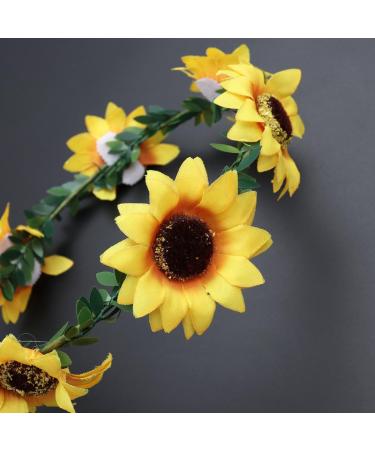 Frcolor Sunflower Headband Floral Flower Crown Hair Band Hair Wreath Headpiece (Garland) - Buy Online on GoSupps.com