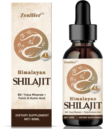 Shilajit-Pure-Himalayan-Organic-Shilajit-Resin-Liquid Drops Oil Potency Natural Organic Shilajit Resin with 85 Trace Minerals 60ml Original