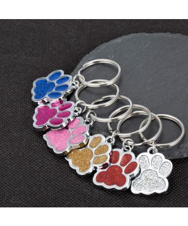 Personalized Pink Dog & Cat Engraved ID Tag - Paw Print Motif Address Tag - Buy Online on GoSupps.com