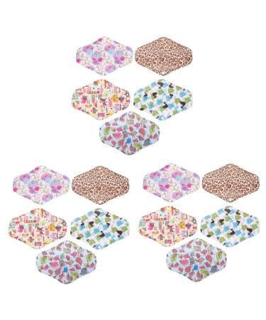 Healifty 15 Pcs Sanitary Pad Washable Sanitary Pads Reusable Sanitary Cloth Pads Organic Pads Washable Incontinence Pads Ladies Panties Organic Nursing Pads Bamboo Menstrual Mats Liner N4 Assorted Colorx3pcs 1 Count (Pack of 1)