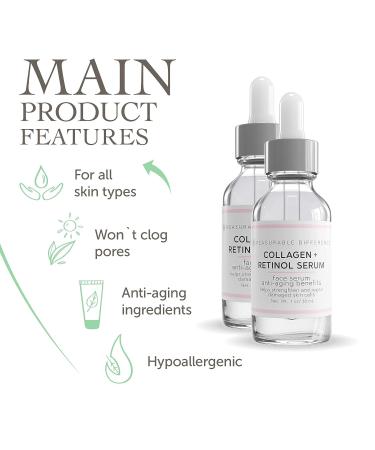 Measurable Difference Collagen Retinol Serum - Anti-Aging Facial Serum for Wrinkles & Fine Lines - 1 Oz Pump Bottle for Skin Elasticity & Acne Reduction - Buy Online on GoSupps.com