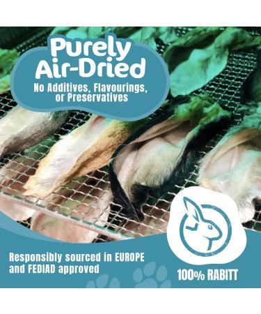 Riverside Rabbit Ears with Fur for Dogs (500g 20-25 Ears) - Very Hypoallergenic 100% Natural Air-Dried Treats For All Dogs - Large Small Adult Puppies - Raw Dog Treats - UK COMPANY 500 g (Pack of 1) - Buy Online on GoSupps.com