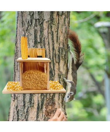 Direct Wicker Squirrel Feeder Wood Flip-Up Roof For Squirrel Food Placement Removable Front Panel Squirrel Feeder Just For Squirrels - Buy Online on GoSupps.com