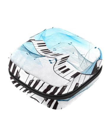 Piano-keyboard ladies napkin-storage bag menstrual pad bag portable menstrual cup pocket with zipper for teenagers girls women women